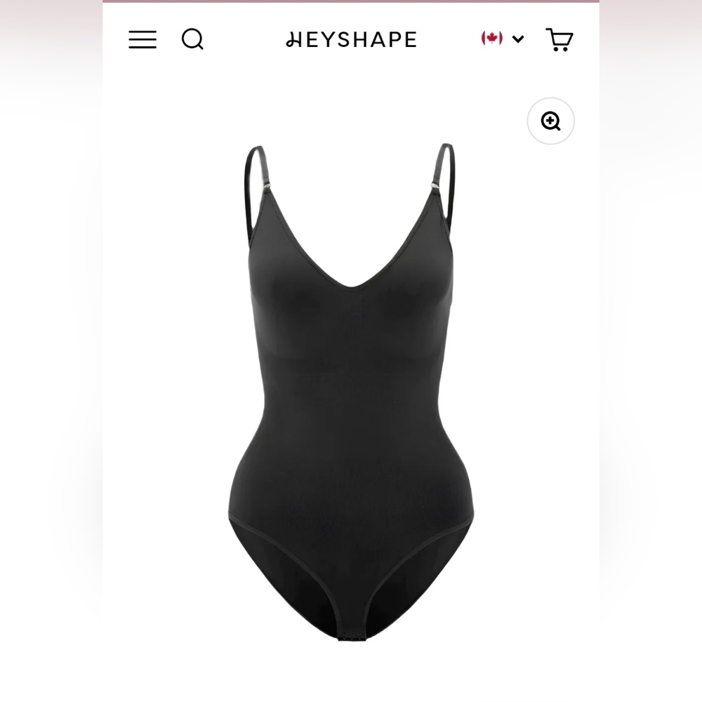 New - HEYSHAPE Women's Sleek Black Shapewear Bodysuit